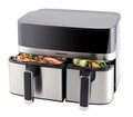 Friteuza dubla Produal Fushion, Heinner, 1700W, 9L, negru/argintiu