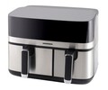 Friteuza dubla Produal Fushion, Heinner, 1700W, 9L, negru/argintiu
