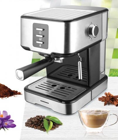 Espressor Brassilo, Heinner, 850W, 15 Bar, 1.5L, argintiu
