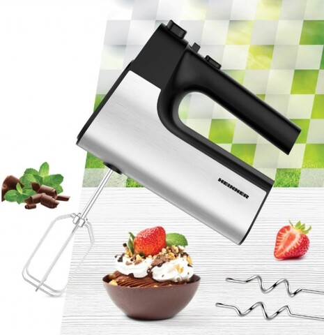 Mixer de mana Heinner, 500W, negru/argintiu