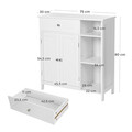 Dulap pentru baie, Scandinavian Style, Vasagle, 75x30x80 cm, MDF, alb mat