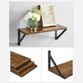 Set 3 rafturi de perete, Vasagle, 30 cm / 35 cm / 40 cm, PAL/otel, maro rustic