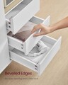 Bufet cu 2 usi si 3 sertare / Comoda Vasagle, 103.5x40x84 cm, MDF/PAL, alb