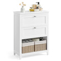Dulap pentru baie cu 2 sertare si 2 cosuri, Vasagle, 60x30x80 cm, MDF, alb