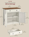 Bufet cu 2 usi si 1 sertar, Vasagle, 80x40x80 cm, MDF/PAL, alb rustic/maro