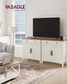 Bufet cu 2 usi si 1 sertar, Vasagle, 80x40x80 cm, MDF/PAL, alb rustic/maro