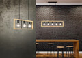 Lustra Agra, TRIO, 60x8.5x150 cm, 13.5W, 3x E27, metal, negru mat/natur