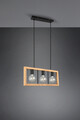 Lustra Agra, TRIO, 60x8.5x150 cm, 13.5W, 3x E27, metal, negru mat/natur