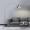 Lampadar Argentina, TRIO, 38x172.5x200 cm, 60W, 1x E27, metal, argintiu mat/negru