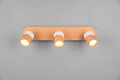 Plafoniera Aruni, TRIO, 48x9x15 cm, 10W, 3x GU10, lemn, natur/alb
