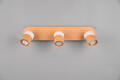 Plafoniera Aruni, TRIO, 48x9x15 cm, 10W, 3x GU10, lemn, natur/alb
