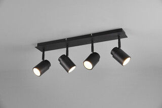 52x19.5x9.5 cm, Negru mat, Plafoniera