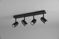 Plafoniera Angelo, TRIO, 52x19.5x9.5 cm, 5W, 4x GU10, metal, negru mat