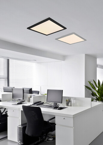 Plafoniera Alpha, RL, 45x45x5 cm, 18W, 1x SMD LED, metal, negru mat