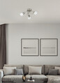 Plafoniera Antibes, RL, 47x20 cm, 28W, 3x E14, metal, argintiu mat/alb
