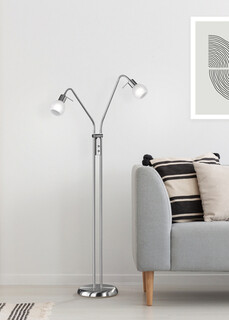 55x25x125 cm, Argintiu mat;Alb, Lampadar