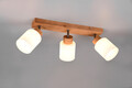 Plafoniera Assam, RL, 45x10x21 cm, 25W, 3x E14, lemn, natur/alb
