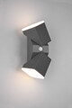 Aplica de perete pentru exterior cu senzor Avon, TRIO, 9x28 cm, 7W, 2x SMD LED, aluminiu turnat, antracit