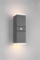 Aplica de perete pentru exterior cu senzor Avon, TRIO, 9x28 cm, 7W, 2x SMD LED, aluminiu turnat, antracit
