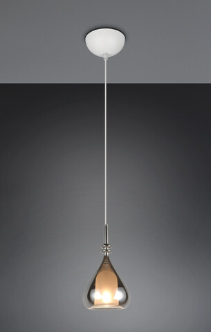 Lustra Aldea, TRIO, 13.5x200 cm, 10W, 1x E14, metal, alb mat/argintiu