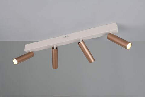 Plafoniera Ambala, TRIO, 65x4x17.5 cm, 5.5W, 4x SMD, metal, alb/aramiu