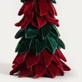 Brad artificial Burgundy Charm, Homla, 46 cm, poliester, verde/visiniu