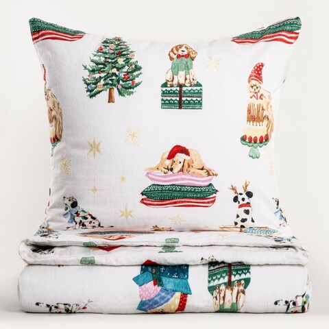 Lenjerie de pat King Size, Gianni, Homla, 3 piese, 200x220 cm, bumbac, multicolor