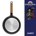 Tigaie Wok cu capac, Samurai Gourmet by Rikito Watanabe si Cooking by Heinner, 26x7.5 cm, aluminiu, negru/natur
