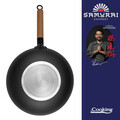 Tigaie Wok, Samurai Gourmet by Rikito Watanabe si Cooking by Heinner, 32x9 cm, aluminiu, negru/natur