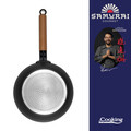 Tigaie Wok cu capac, Samurai Gourmet by Rikito Watanabe si Cooking by Heinner, 24x7.5 cm, aluminiu, negru/natur