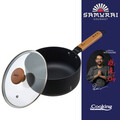 Oala cu capac, Samurai Gourmet by Rikito Watanabe si Cooking by Heinner, 20x9.5 cm, 2.7 L, aluminiu, negru/natur