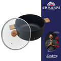 Oala cu capac, Samurai Gourmet by Rikito Watanabe si Cooking by Heinner, 24x12.5 cm, 5.3 L, aluminiu, negru/natur