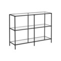Consola, Vasagle, 100x30x73 cm, sticla temperata/otel, negru