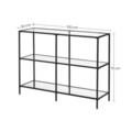 Consola, Vasagle, 100x30x73 cm, sticla temperata/otel, negru