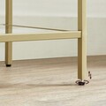 Corp biblioteca cu 5 rafturi, Vasagle, 40x30x124.5 cm, fier/sticla temperata, auriu