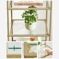 Corp biblioteca cu 5 rafturi, Vasagle, 40x30x124.5 cm, fier/sticla temperata, auriu