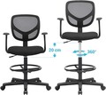 Scaun de birou ergonomic, Songmics, 64x64x97-117 cm, max 120 kg, negru