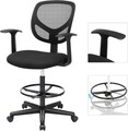 Scaun de birou ergonomic, Songmics, 64x64x97-117 cm, max 120 kg, negru