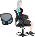 Scaun de birou ergonomic, Songmics, 64x64x97-117 cm, max 120 kg, negru