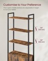 Corp biblioteca cu 6 rafturi, Vasagle, 60x24x159.5 cm, PAL/otel, maro rustic