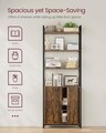 Corp biblioteca cu 6 rafturi, Vasagle, 60x24x159.5 cm, PAL/otel, maro rustic
