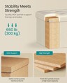 Bancheta cu spatiu depozitare, Mazie, Songmics, 110x38x38 cm, MDF/imitatie in, crem
