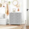 Comoda cu 8 sertare textile, Songmics, 80x30x81.5 cm, MDF/otel, gri