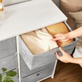 Comoda cu 8 sertare textile, Songmics, 80x30x81.5 cm, MDF/otel, gri