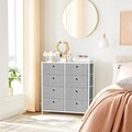 Comoda cu 8 sertare textile, Songmics, 80x30x81.5 cm, MDF/otel, gri