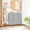 Comoda cu 8 sertare textile, Songmics, 80x30x81.5 cm, MDF/otel, gri