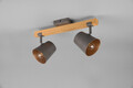 Plafoniera Bell, TRIO, 42.5x14.5x23.2 cm, 25W, 2x E14, metal, gri/natur