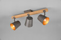 Plafoniera Bell, TRIO, 54x14.5x23.2 cm, 25W, 3x E14, metal, gri/natur