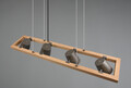 Lustra Bell, TRIO, 100x21x150 cm, 25W, 4x E14, metal, gri/natur