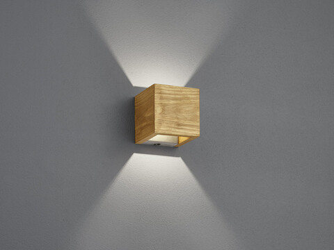 Aplica de perete Brad, TRIO, 11x11 cm, 4W, 1x SMD LED, lemn, natur